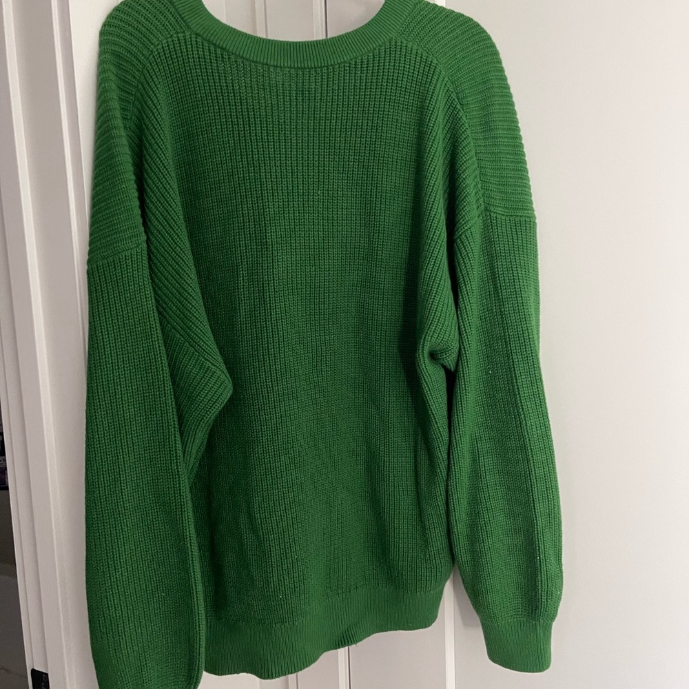 Green TNA v-neck sweater